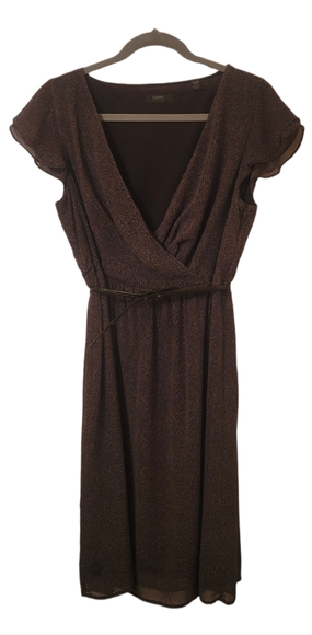 ESPRIT Lined Dress with Flutter Sleeves & Side Zip - Picture 1 of 6